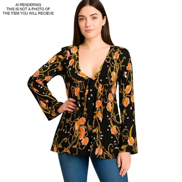 NWT Free People Tunic Top Bella Babydoll Floral Boho Whimsigoth Cottage Black XS - Picture 9 of 11